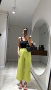 Fıstık Yeşili Beli Lastikli Midi Boy Pantolon