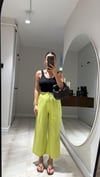 Fıstık Yeşili Beli Lastikli Midi Boy Pantolon