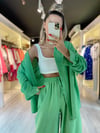 Fıstık Yeşili Oversize Gömlek