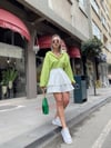 Fıstık Yeşili Tek Cepli Oversize Ravi Gömlek 