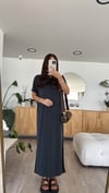 Füme Bisiklet Yaka Yan Yırtmaçlı Basic Elbise