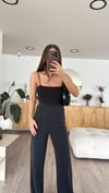 Füme Çizgili Marka Model Cepsiz Modal Pantolon