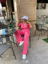 Fuşya Kısa Kollu Rahat Kesim Takım 