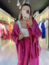 Fuşya Oversize Gömlek
