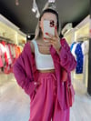 Fuşya Oversize Gömlek