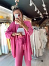 Fuşya Oversize Gömlek