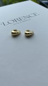 Gold Bombeli Oval Küpe