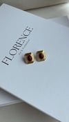 Gold Bordo Taşlı Valencia Küpe