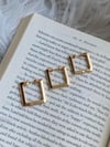 Gold Çelik 3lü Kare Küpe 