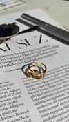 Gold Çelik Taşlı Yonca Yüzük