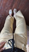 Gold Renk Simli Bol Paça Jean Pantolon 