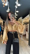 Gold Renk Siyah Baskılı Marka Model Ceket 