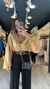 Gold Renk Siyah Baskılı Marka Model Ceket 