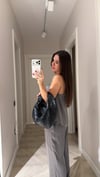 Gri Askılı Bluz Pantolon Takım 