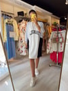 Gri Baskılı Oversize Penye Elbise
