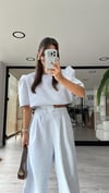 Gri Beli Lastikli Kol Detaylı Basic Bluz