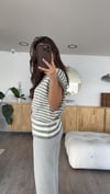 Gri Beyaz Çift Düğmeli Triko Süveter