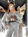 Gri Chicago Baskılı Oversize Sweat