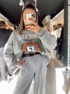 Gri Chicago Baskılı Oversize Sweat