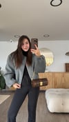 Gri Fermuarlı Cepli Bomber Ceket 