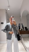 Gri Fırfırlı Triko Hırka 