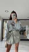 Gri Gümüş Pullu Oversize Kazak