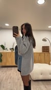 Gri Jean Detaylı Kapüşonlu Teddy Ceket 