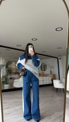 Gri Jean Detaylı Şardonlu Pantolon
