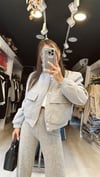 Gri Kaşe Bomber Ceket 