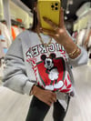 Gri Kırmızı Mickey Baskılı Sweat