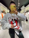 Gri Kırmızı Mickey Baskılı Sweat