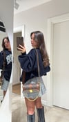 Gri Lacivert Ekoseli Pileli Etek