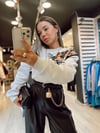 Gri Leopar Baskılı Sweat  