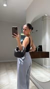 Gri Maskülen Keten Bol Paça Pantolon 
