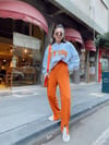 Gri New York Baskılı Kapşonlu Sweat