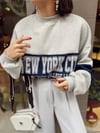 Gri NewYork Yazılı Sweat