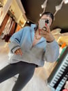 Gri Önü Fermuar Detaylı Şardonlu Sweat
