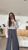 Gri Oversize Poplin Gömlek