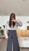 Gri Oversize Poplin Gömlek