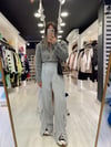 Gri Paça Yırtmaçlı Kargo Pantolon 