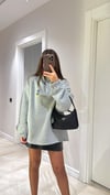 Gri Yarım Fermuarlı Ayıcık İşlemeli Sweat 