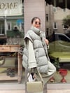 Haki Dik Yaka Oversize Şişme Yelek 
