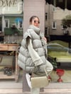 Haki Dik Yaka Oversize Şişme Yelek 