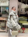 Haki Dik Yaka Oversize Şişme Yelek 