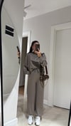 Haki Kapüşonlu Modal Sweat Pantolon Takım 