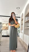 Haki Yan Yırtmaçlı Marka Model Elbise