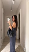 İndigo Askılı Bluz Pantolon Takım 