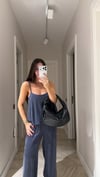 İndigo Askılı Bluz Pantolon Takım 