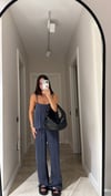 İndigo Askılı Bluz Pantolon Takım 