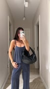 İndigo Askılı Bluz Pantolon Takım 
